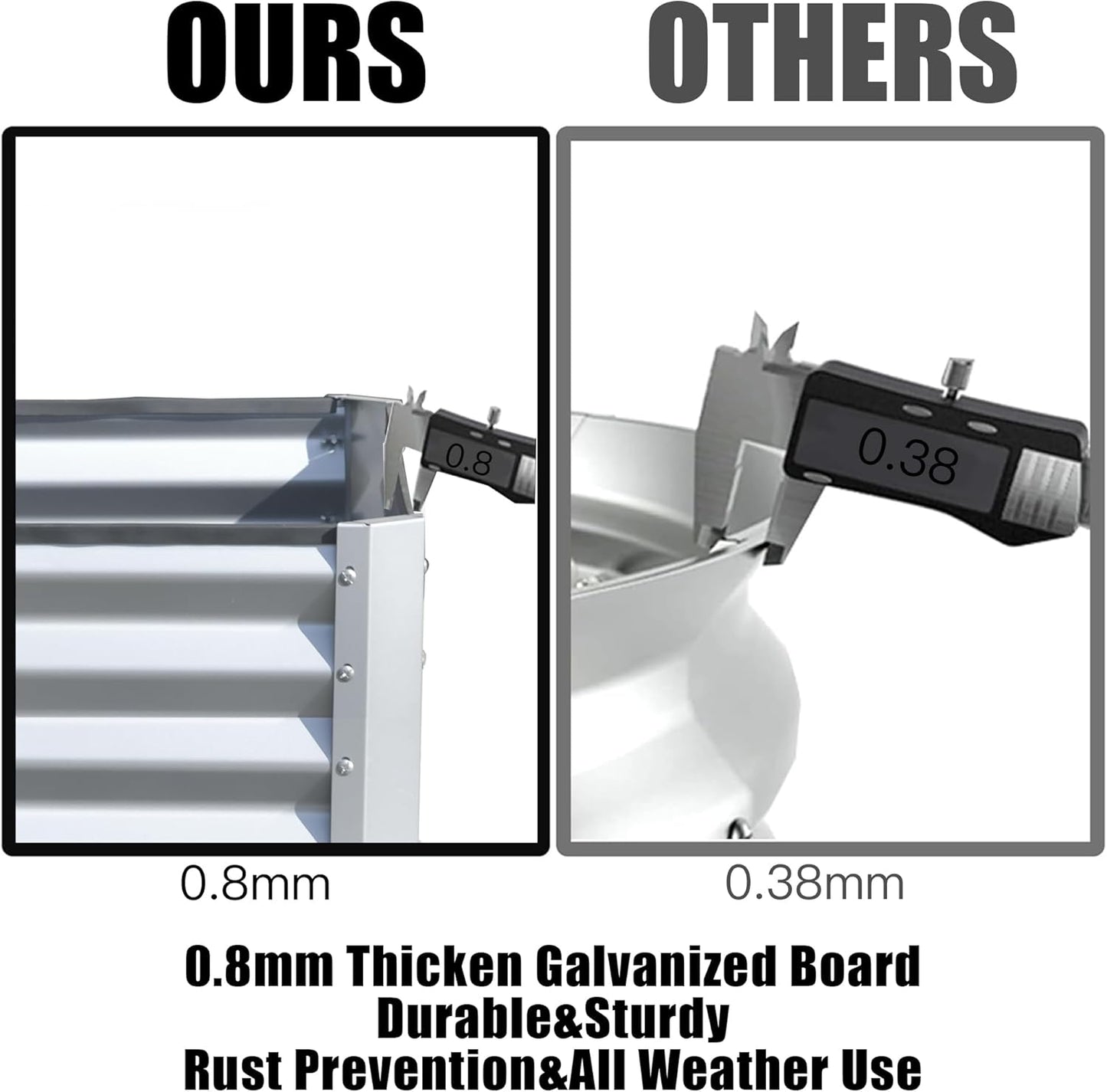 Domi Galvanized Raised Garden Bed, Outdoor Planter Garden Boxes Large Metal Planter Box for Gardening Vegetables Fruits Flowers, Silvery (6x3x1ft)