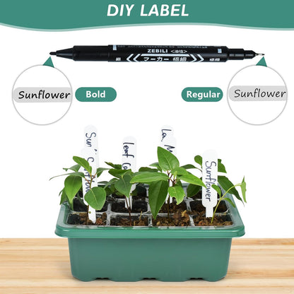 Artcome 5-Pack Seed Starter Tray, 12 Cells Each with Push-Up Ejector - Seed Starter Kit for Rapid Growth and Healthy Seedlings at Home - 60 Cells in Total