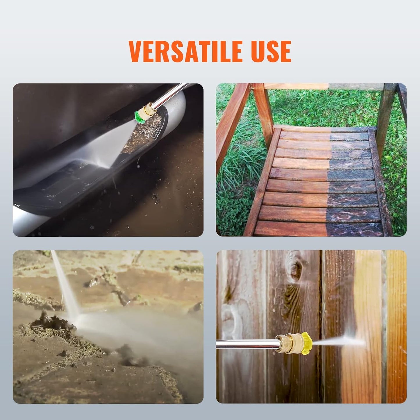 VEVOR Gas Powered Pressure Washer 3400 PSI 2.6 GPM, with Spray Gun and Extension Wand, 5 Quick Connect Nozzles, Copper Pump