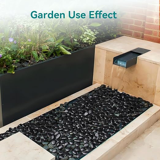 15 lbs Black Rocks for Planters, 1"-2" Decorative Rocks for Potted Plants, Polished Garden Stones for Outdoor Landscaping, Walkways, Yard, River Rocks for Flower Pots, Vase