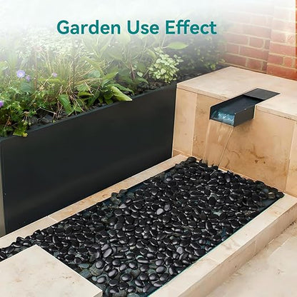 15 lbs Black Rocks for Planters, 1"-2" Decorative Rocks for Potted Plants, Polished Garden Stones for Outdoor Landscaping, Walkways, Yard, River Rocks for Flower Pots, Vase