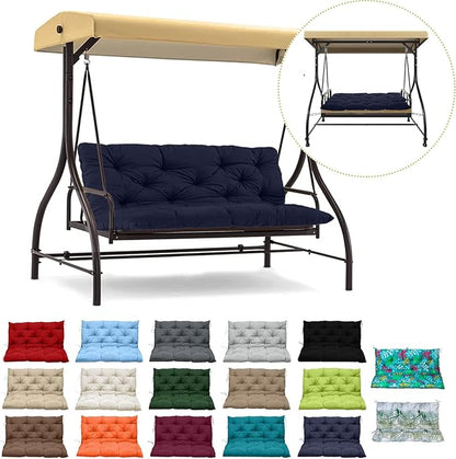Replacement Cushions for Outdoor Swing, Outdoor Cushions for Patio Furniture with Backrest, Waterproof Thicken 4" porch swing cushions, for Outdoor Patio Garden Furniture(Navy blue 40 * 47 in)
