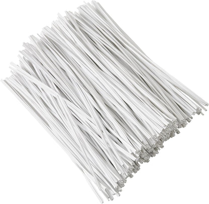 300 Pcs 6 inch White Plastic Twist Ties, Cable Ties, for Bags, Gardening Tools