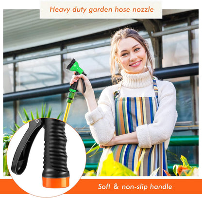4 Pcs Garden Hose Nozzle Sprayer 10 Adjustable Watering Patterns Heavy Duty High Pressure Water Gun for Watering Plants Washing Cars and Showering Pets