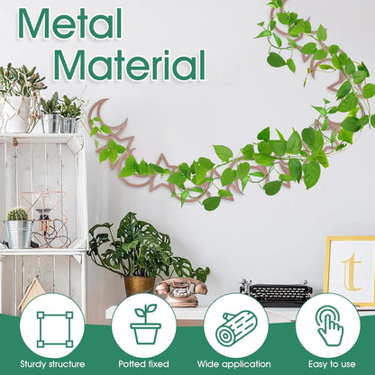 20pcs Chain Trellis for Climbing Plants, HSSZXFR DIY Plant Climber Support for Vines and Garden Wall Trellis, Indoor and Outdoor Accessories for Monstera Pothos Ivy Flower (Star and Moon)