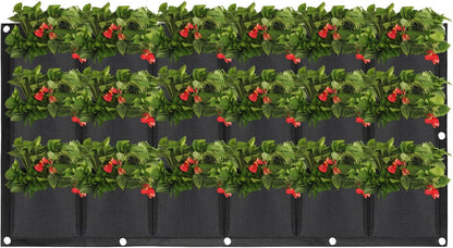 ZOENHOU 2 Pack Total 36 Roomy Pockets Horizontal Garden Planter, Waterproof Wall-Hanging Flower Pot Bags, Felt Wall Mount Balcony Planter Pouch for Herbs, Succulent, Flowers and Vegetables