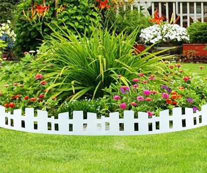 Garden Edging 33FT, Landscape Edging Borders [Extra Tall 4.6IN ] Flexible Lawn Edging Kit with 60pcs Stakes,Mini Plastic Fence for Tree Flowerbeds Grass Yard -White-1
