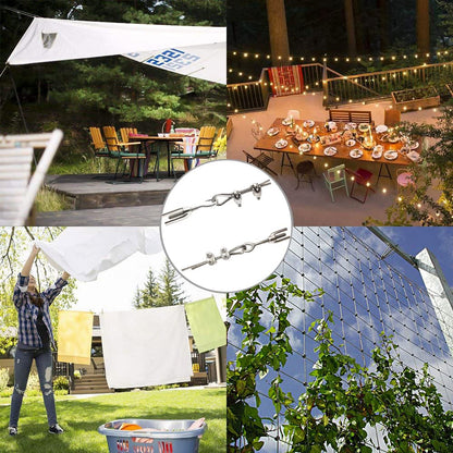 1/16 Wire Rope Kit,Vinyl Coated Aircraft Cable,7x7 Strand Core with Turnbuckles,Crimping Loop Sleeve,Cable Clip Clamp for String Light Hanging,Garden Wire,Clotheslines