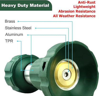 Garden Hose Nozzle Heavy Duty Metal Water Nozzle with Adjustable Watering Patterns High Pressure Hose Nozzle Sprayer, Pefect for Washing and Cleaning