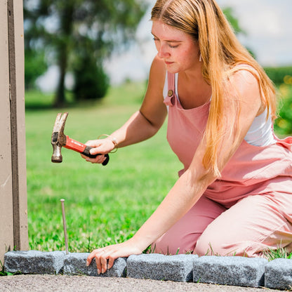 Beuta Landscape Edging | Garden Edging Border | Faux Stone Bricks for Lawn Edging, Flower beds, Pathways & Yard Edging– 1 Pack | Each Section Has 6 Bricks 48" L x 4" W x 2.25" H | 3 Spikes |Greystone