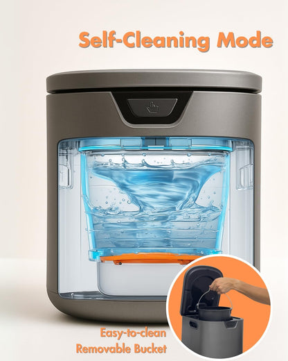 Electric Composter for Kitchen, Compost Bin - 4L Large Capacity, 3 Processing Modes, 3 Capacity Options, 2 Carbon Filters, Auto-Cleaning Auto-Drying (Black)