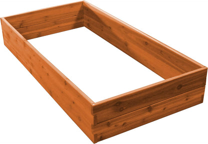 Red Cedar Wood Raised Vegetable Garden Bed - Amish Made in USA (11" Double Raised Bed, Cedar Stain)