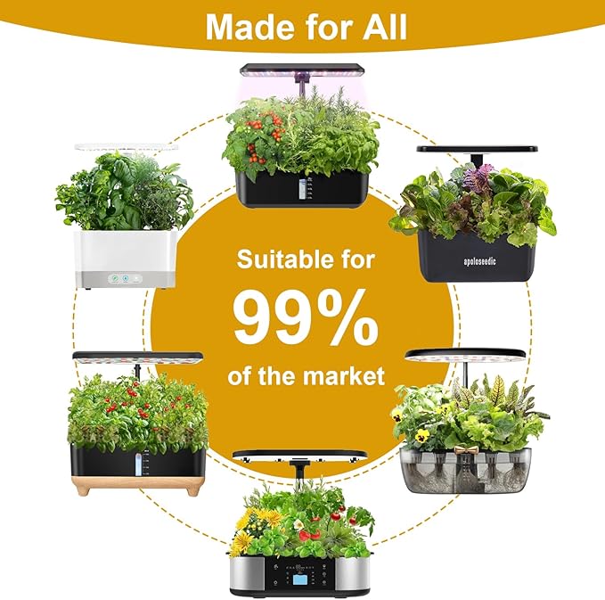 Caesar Salad Seed Pod Kit for AeroGarden, idoo, Ahopegarden, MUFGA with Green Romaine Lettuce, Red Romaine Lettuce, Spinach, and American Fast Lettuce - Compatible with All Garden(7-Pod)