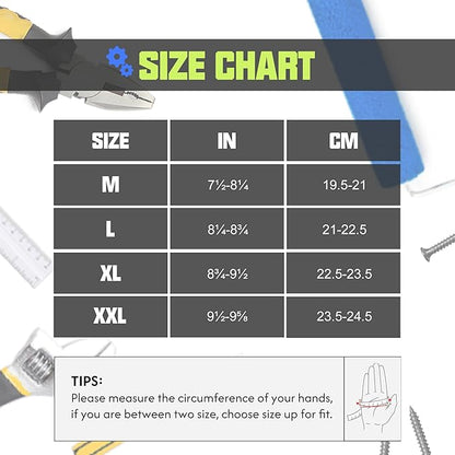 HANDLANDY Work Gloves for Men & Women, Utility Mechanic Working Gloves Touch Screen, Flexible Yard Work Gloves