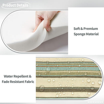 Indoor/Outdoor Chair Cushions 16x17 Inch, Patio Chair Cushions with Ties, All Weather Seat Cushions for Patio Furniture Home Garden Chair Use, Set of 2,Stripe Onyx