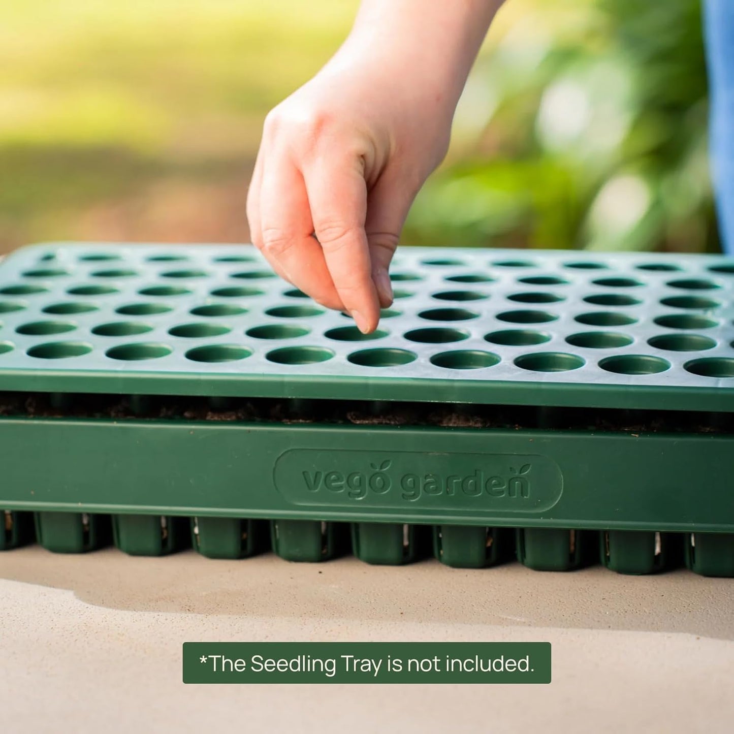 Vego garden Seedling Popper Tool, 3-in-1 Plant & Pop Board - 10" x 20", Works Perfectly with Stackable Seedling Trays