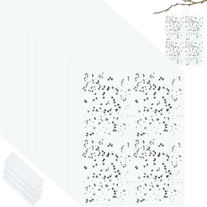 Qualirey 100 Pcs 6 x 8 Inch Sticky Traps for Plant Double Sided Sticky Trap for Gnats with Twist Ties Fly Traps for Fruit Insect Fungus Bugs Indoor Outdoor (White)