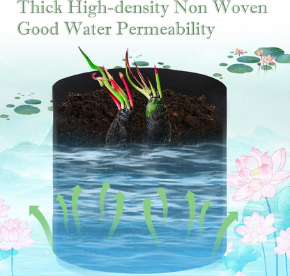 6Pcs Lily Plant Pots for Pond, Aquatic Pond Planter for Pond Durable Breathe Reusable Fabric Plant Bags for Aquatic Plants, Potato, Carrot, Onion, Flower (2 Gallon)