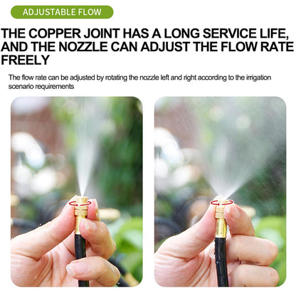 Drip Irrigation Kit Automatic Watering System for Potted Plants, 360 Degree Adjustable Copper Micro Sprinklers, Quick Connect Tubing Fittings for Garden, Lawn, Patio, Balcony(Timer Ⅱ)