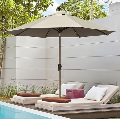 EliteShade USA 10-Year-Non-Fading 10Ft Market Umbrella Patio Umbrella Outdoor Table Umbrella with Ventilation, Antique Beige
