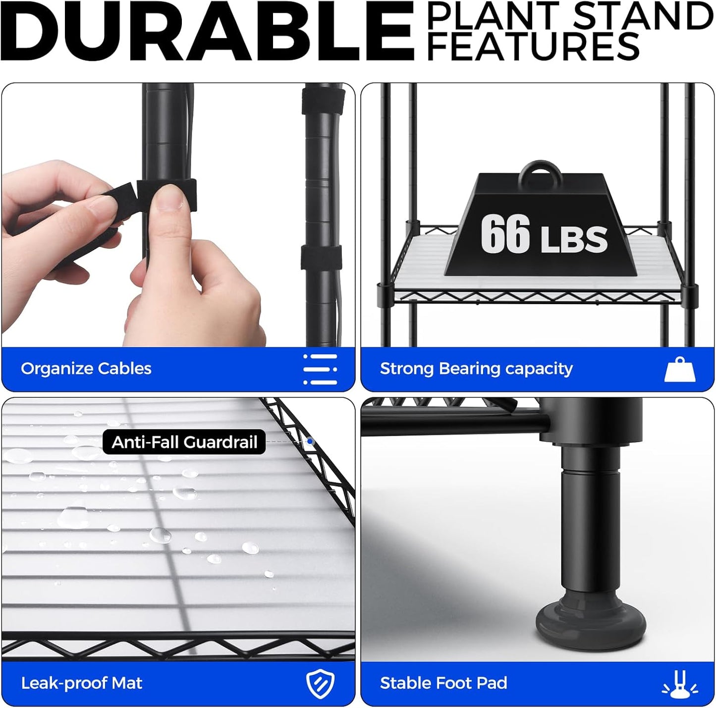 Barrina CX83 Plant Shelf with Grow Light, 5-Tier, Plant Stand with 10W Ultra-Thin Grow Light Panels for Hydroponics, Seedlings, Succulents, Flowers, Veg, 3/6/12h Timer, 15.7" L x 11.8" W x 59.1" H