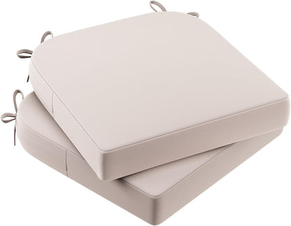 AAAAAcessories Outdoor Seat Cushions for Chairs, Waterproof, Fade-Resistant Patio Furniture Replacement Cushions, 17" x 16" x 2", Set of 2, Khaki Beige