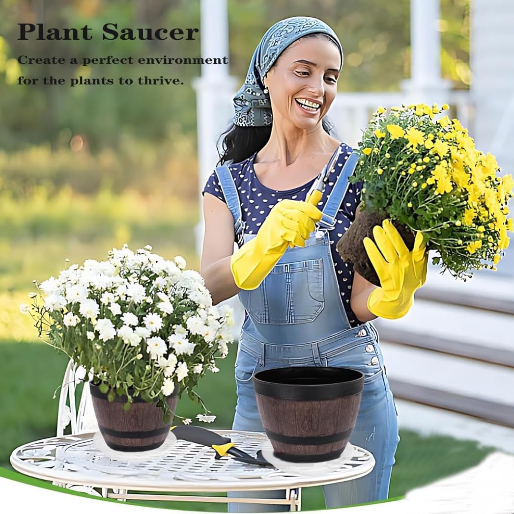 6 Pack of 12 inch Clear Plant Saucer Plant Tray, Plastic Plant Saucer 12 inch, Heavy Duty Clear Plant Tray for Pots, Plant Saucers for Indoors Planter, Garden Water Plate Bowls 10"/11"/12"