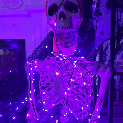 WATERGLIDE Extra Long 328 FT Halloween Lights, 1000 LED Outdoor Fairy String Light, Green PVC Copper Wire Christmas Lights, Plug in 8 Modes & Waterproof for Tree Party Home Yard Decor, Purple