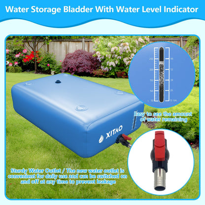 XITAO 264Gal Large Capacity Water Storage Bladder Containers w/Water Level Indicator Portable Foldable Emergency Water Tank Bag for RVs, Drought Resistance, Fire Prevention, Agricultural Irrigation