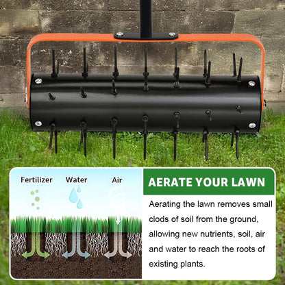 Lawn Aerator Rolling, Aerator Lawn Tool, Lawn Spike Aerator Roller, for Garden Yard Patio Lawn Aeration Soil Penetrator Push