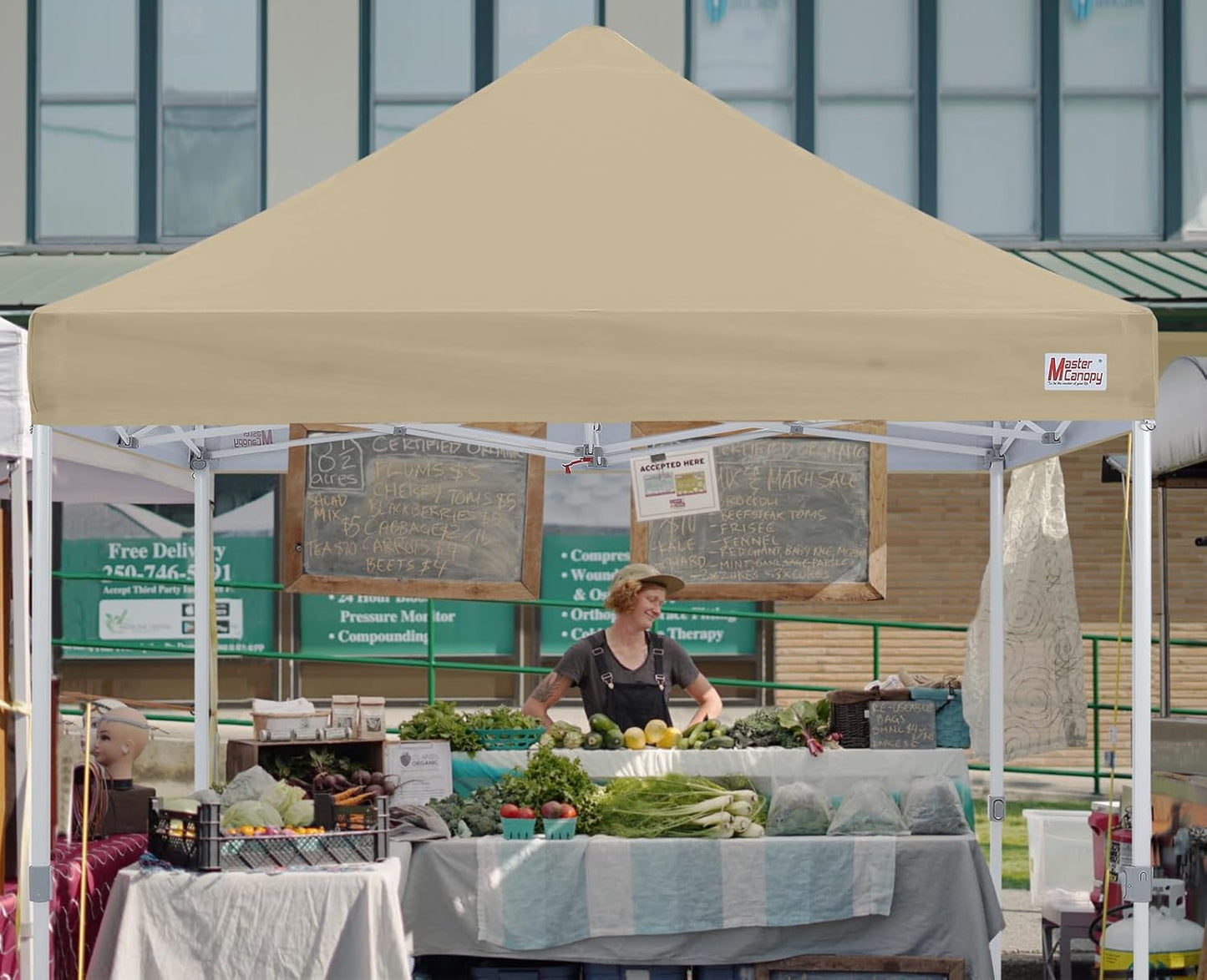 MASTERCANOPY Pop Up Canopy Tent Commercial Grade 10x10 Instant Shelter (Beige)