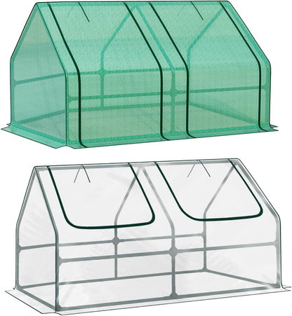 BPS 6x3x3 ft Mini Garden Greenhouse with Dual Covers (PE & PVC) Waterproof, UV-Protected Portable Grow Tent for Flowers, Vegetables, and Herbs in All Seasons