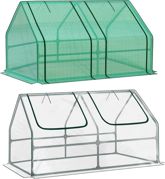 BPS 6x3x3 ft Mini Garden Greenhouse with Dual Covers (PE & PVC) Waterproof, UV-Protected Portable Grow Tent for Flowers, Vegetables, and Herbs in All Seasons