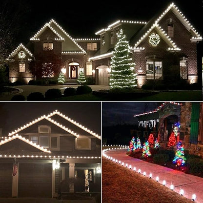 Brizled Upgrade Faceted C5 LED String Lights, 33ft 100 LED Christmas String Lights, 120V UL Certified Clear Xmas Light Set for Indoor & Outdoor Decoration, Patio, Garden, Party and Holiday, Cool White