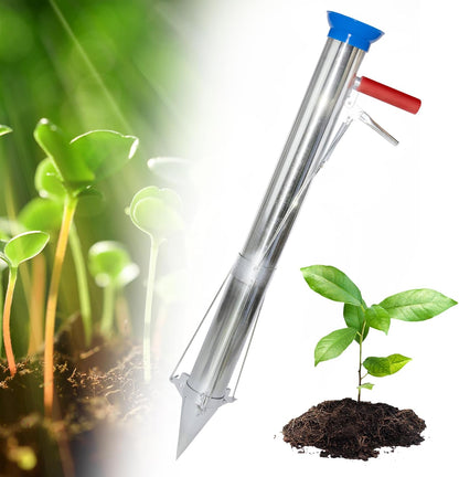 AIWFL Seedling Transplanter Long Handled Bulb Planter Tools Vegetable Young Plant Manual Plant Transplanter Stainless Steel Planting Garden Tools