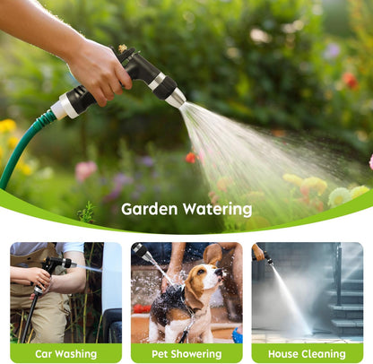 Grip Strength Adjustable Handheld Hose Nozzle, Adjustable Water Nozzle Spray with High Pressure for Watering Plants and Lawn, Car Washing, Patio and Pet Washing.