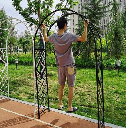 Heavy Duty Steel Garden Arbor & Trellis Arch for Grape Vines Climbing Plants Pergola Outdoor Theme Decoration Archway 180cm 260cm 340cm 140cm (Color : Black, Size : 134" W x 91" H)