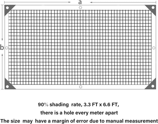 winemana 90% Shade Cloth, Dog Kennel Shade Cover, 3.3 x 6.6 FT Sturdy Durable Sunblock Shade Mesh Tarp with Grommets for Patio Plants Greenhouse Chicken Coop Porch