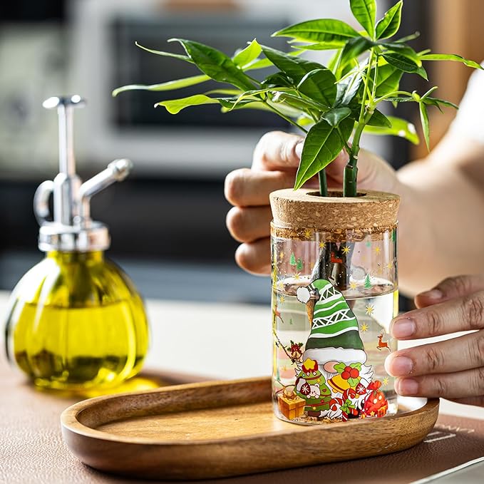 Christmas Vase, Christmas Themed Propagation Stations, Glass Propagation Vases for Plants, Cuttings, Desktop Planter Vase for Home & Office Decor, Set of 18 (9 Large & 9 Small)