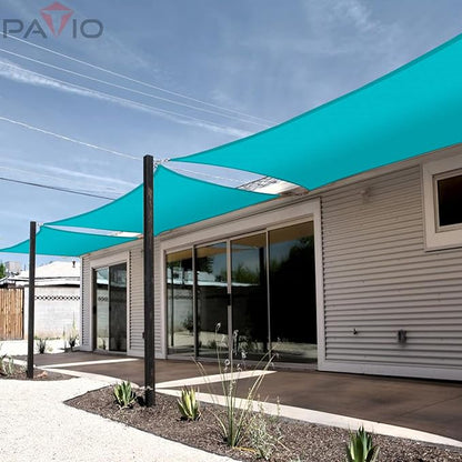 Patio Paradise 12' x 13' Sun Shade Sail Waterproof Turquoise Rectangle Shade Canopy UV Block Tarp Cloth Outdoor Patio Cover for Garden Backyard Deck Awning
