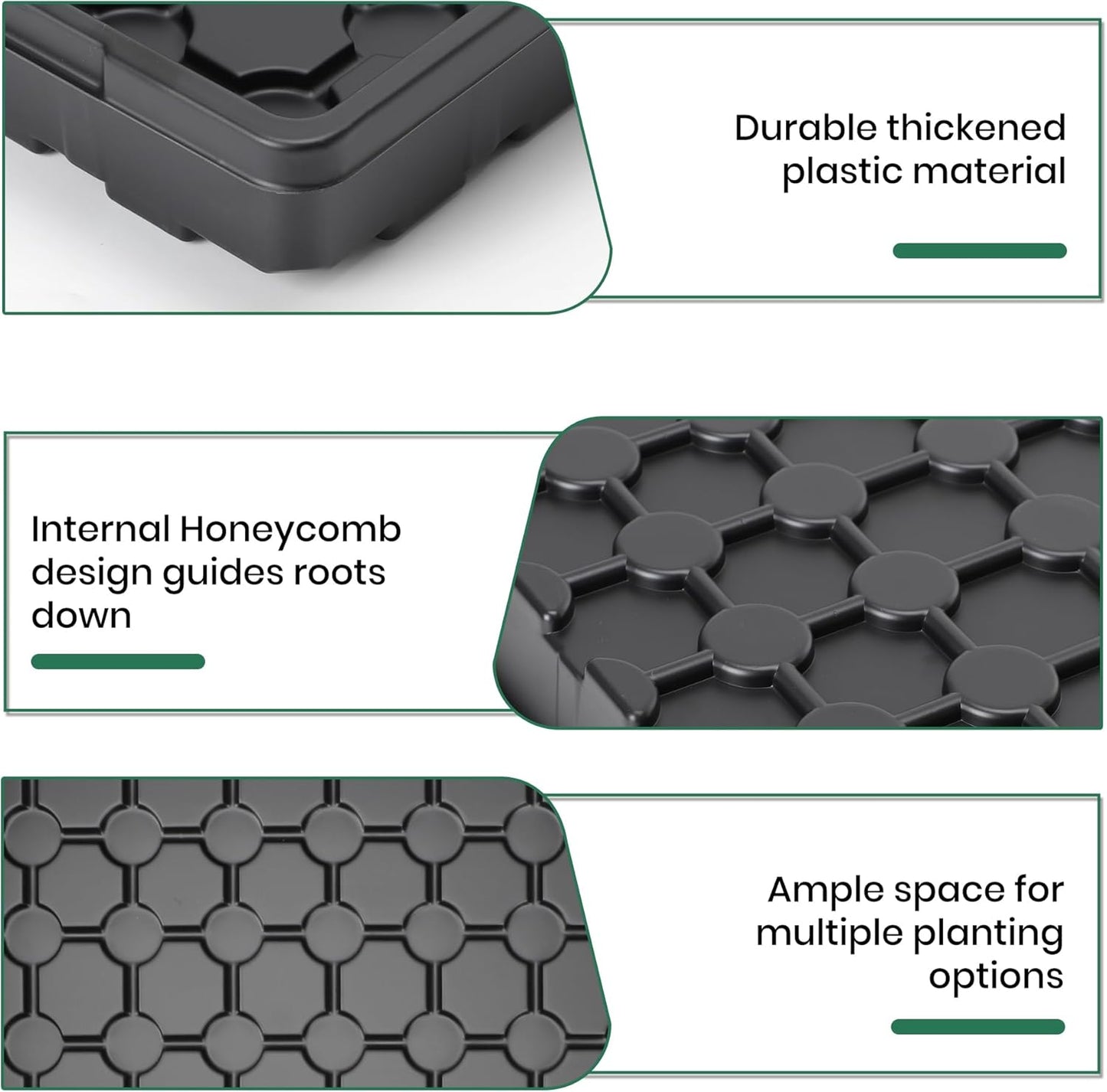 MIXC 10 Pack 1020 Seed Starter Trays, Extra Thick Heavy Duty Trays - No Holes, No Leak, Reusable Propagation Flats for Microgreens, Seedlings, Plant Germination, Fodder and Transplant