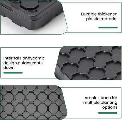MIXC 10 Pack 1020 Seed Starter Trays, Extra Thick Heavy Duty Trays - No Holes, No Leak, Reusable Propagation Flats for Microgreens, Seedlings, Plant Germination, Fodder and Transplant