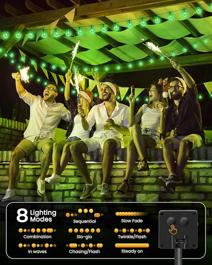 Brightown Solar String Lights Outdoor 120 LED 72 Ft Total, Solar Powered Patio Lights with 8 Lighting Mode for Garden Yard Porch Wedding Party Decor (Green)