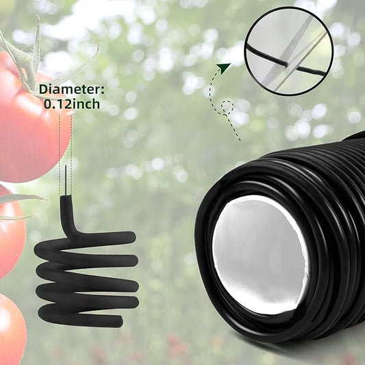 Decoroca Soft Plant Ties for Support - 65.6' Reusable Waterproof Plant Wire, Garden Twist, Office Organization and Decoration Binding（1pc/Black）