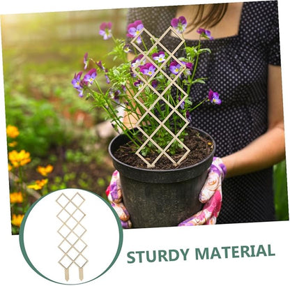 Generic Wooden Indoor Plant Trellis with Honeycomb Pattern DIY Climbing Support Frame for Vines Orchids Tomatoes Sturdy Garden Support for Potted Plants and Indoor Gardening