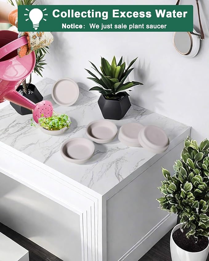 vensovo 2 Inch Grey Terracotta Plant Saucer Pots Tray - 12 pcs Mini Planter Saucers for Indoor & Outdoor Plants, Small Clay Trays Perfect for 1 Inch 1.5Inch Flower Pot