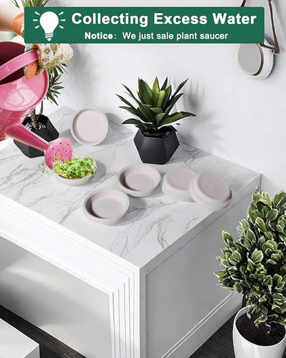 vensovo 2 Inch Grey Terracotta Plant Saucer Pots Tray - 12 pcs Mini Planter Saucers for Indoor & Outdoor Plants, Small Clay Trays Perfect for 1 Inch 1.5Inch Flower Pot