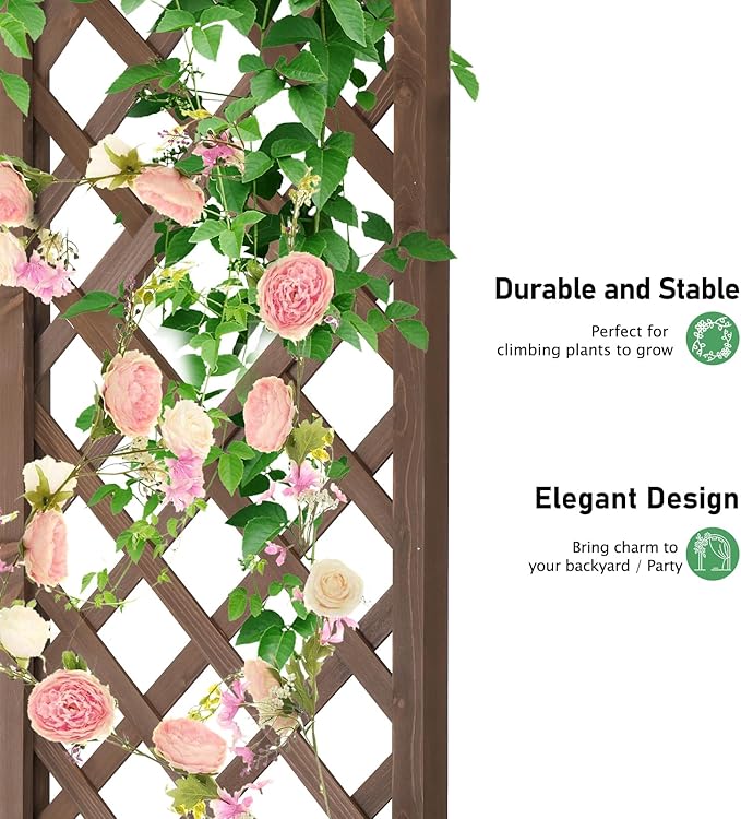VINGLI Wooden Garden Arbor, Wedding Arch, 7ft Arch Backdrop Stand for Ceremony, Wood Trellis for Plant Climbing, Christmas Decor Pergola for Garden Backyard, Lawn