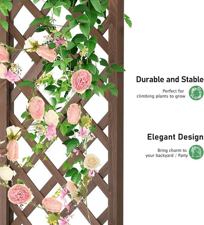 VINGLI Wooden Garden Arbor, Wedding Arch, 7ft Arch Backdrop Stand for Ceremony, Wood Trellis for Plant Climbing, Christmas Decor Pergola for Garden Backyard, Lawn