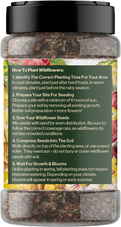 Wildflower Seed Shaker – Awesome Annual Mix by GevaGrow - 2 Ounce Shaker